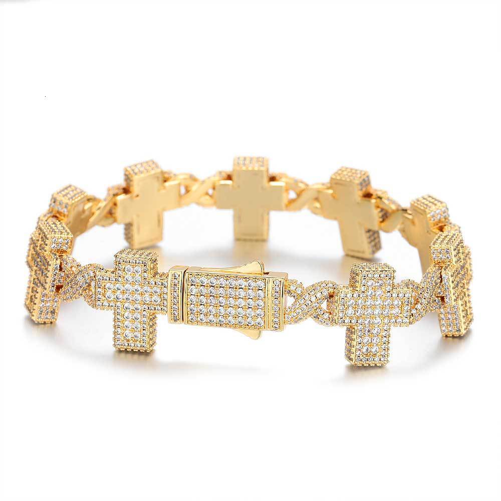 Hip hop jewelry Moissanite infinite cross bracelet high-end accessory personalized mens bracelet