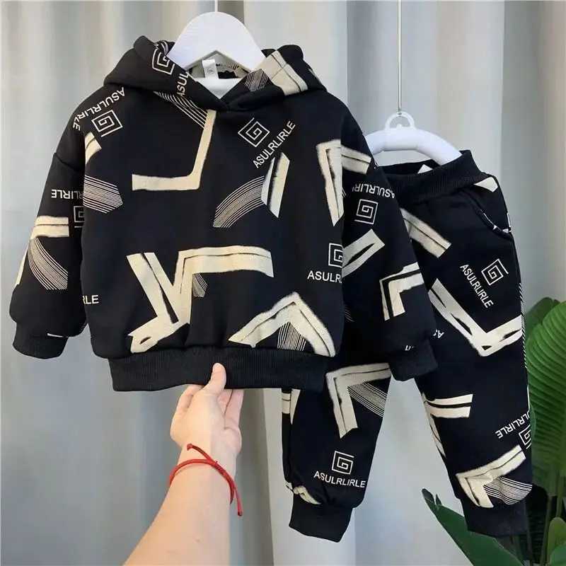 Autumn Baby Girls Clothes Set Children Boy Hooded casual Pullover Sweatshirts And Pants 2pcs Suit Children Tracksuits R250605