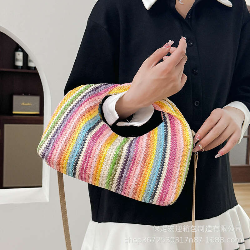 Women's Fashion 2025 New Straw Woven Shoulder Handbag Underarm Bag for Women