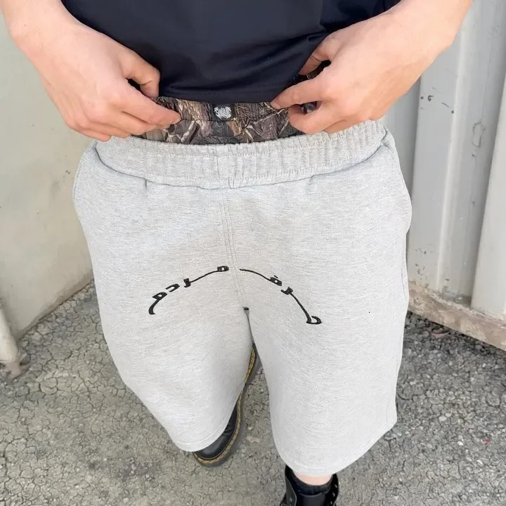 Y2K Double Waist Shorts Trendy y Pattern Casual Women Harajuku Hip Hop Oversize Sports Shorts 250604