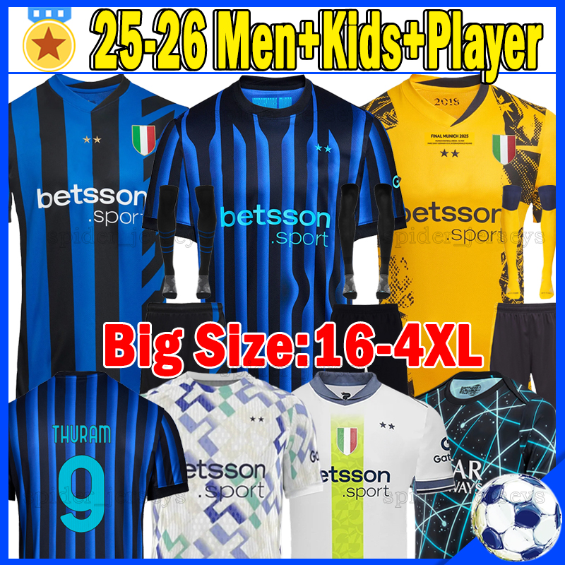 XXXL 4XL 25 26 LAUTARO TAREMI Soccer Jerseys Inter 2025 2026 ARNAUTOVIC DE VRIJ THURAM BARELLA MILANES DE VRIJ Football Shirts DIMARCO DARMIAN MilaneS Men Kids Kits