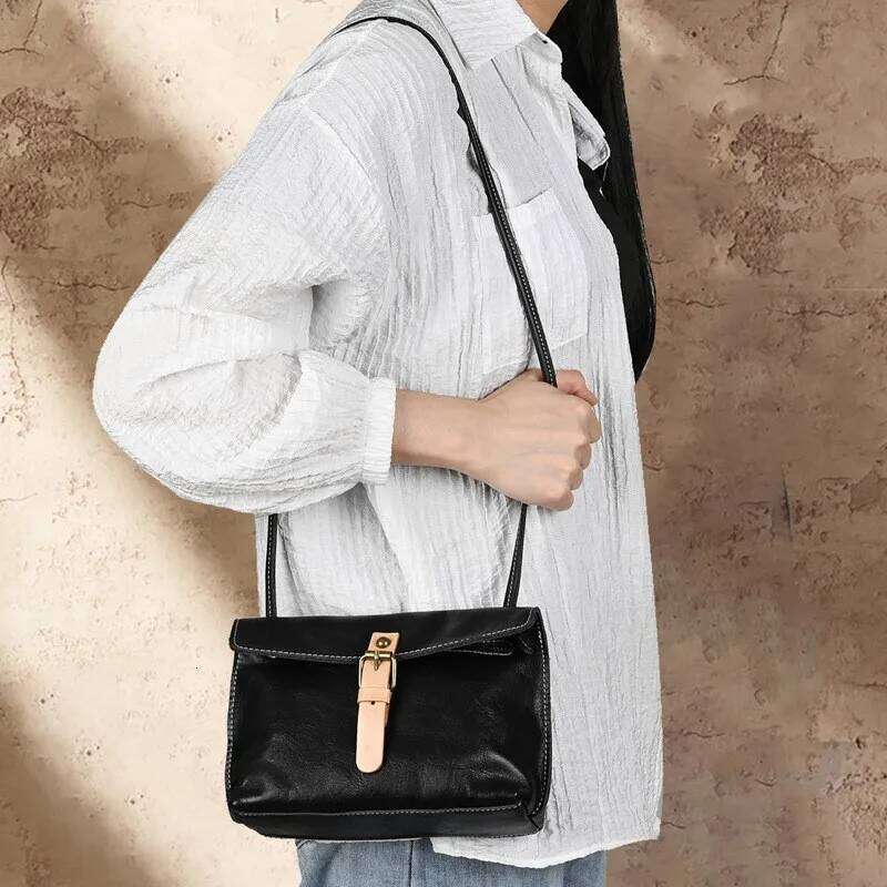 Johnature Vintage Genuine Leather Women Small Bag Versatile Leisure Natural Soft Cowhide Solid Color Shoulder & Crossbody Bags 2025/06/05