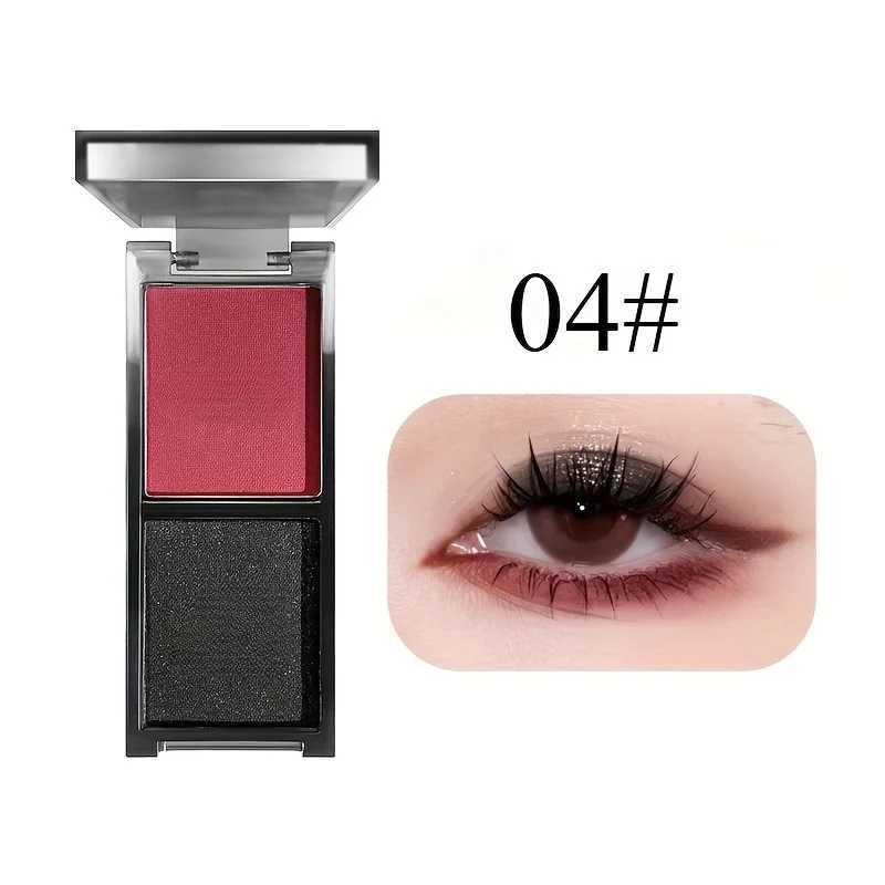 2-Color Red Black Smoky Eyeshadow Palette Matte Shimmer Waterproof Dark Punk Halloween Makeup Glitter Pigment for Eyes W250605