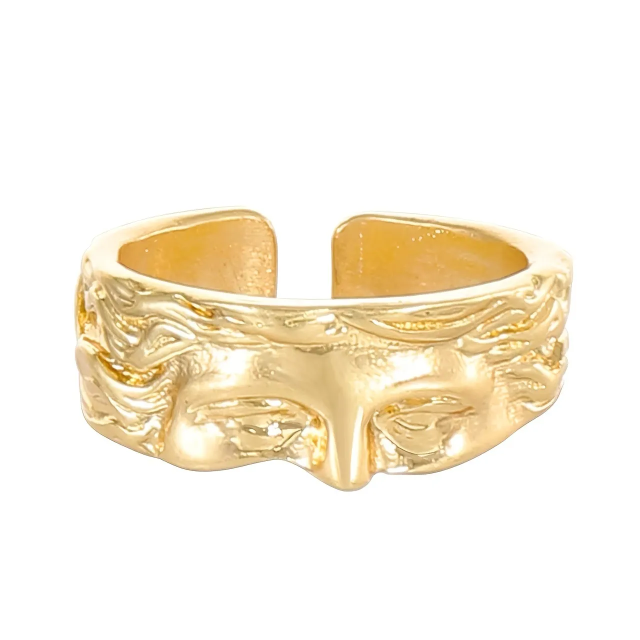 Vintage Venus Half Face Adjustable Rings for Women Men Literary Sculpture Silver Color Creative Ring Party Jewelry Accessories