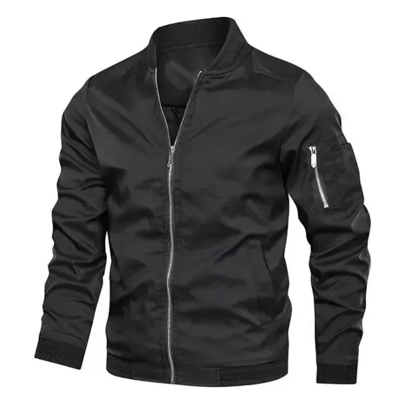 Mens Jacket Autumn Long Sleeve Baseball Uniform Windproof Cycling Thin Jacket Solid Zipper Casual Jacket Outdoor Sports Coat 250605