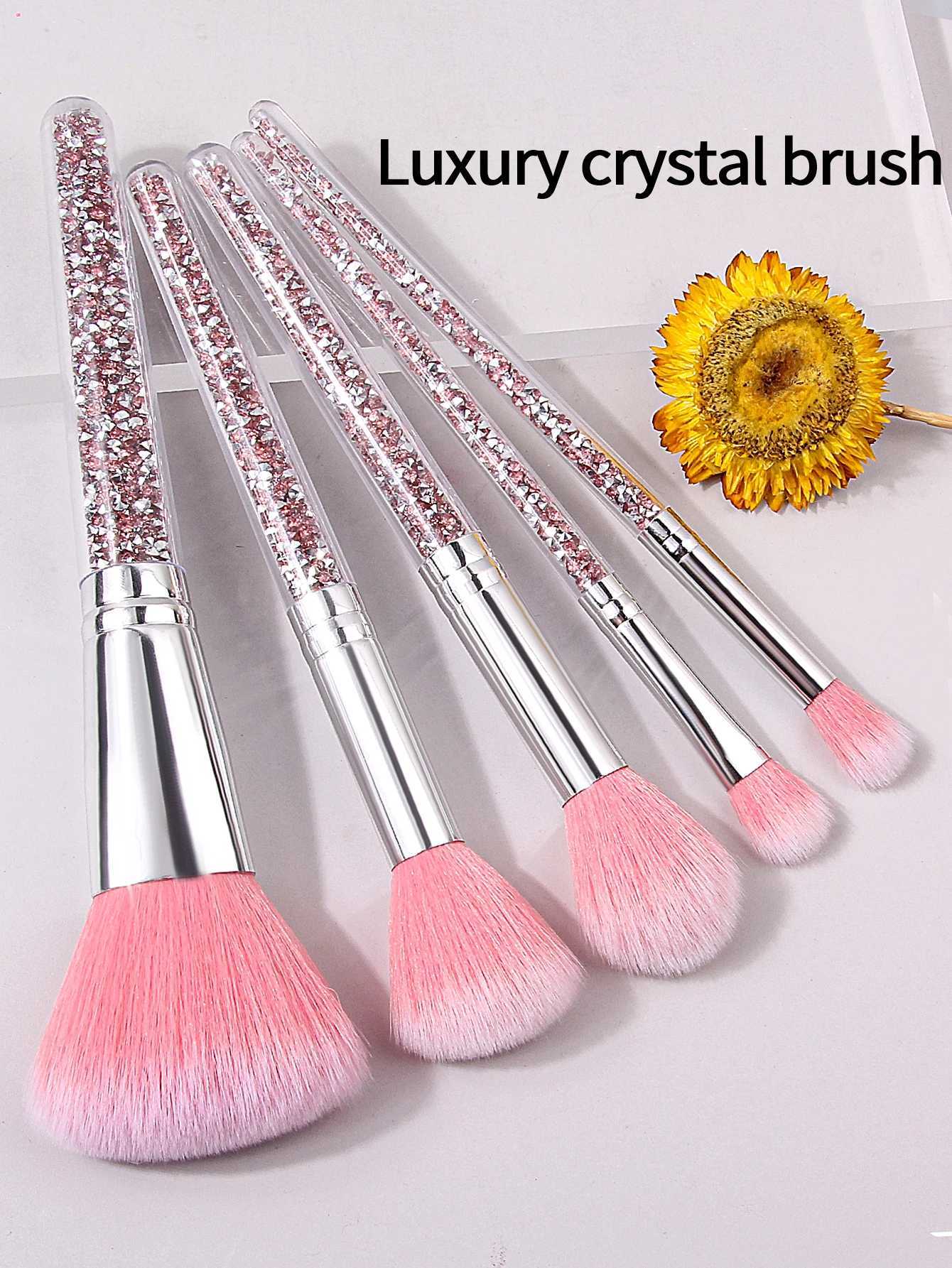 5PC Holiday Cosmetic Brush Set Soft Portable Tools for Foundation/Blending/Detail Christmas Birthday Gift for Her W250605