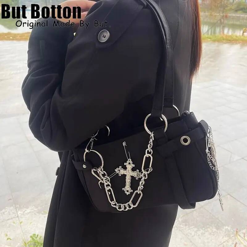 Unique Custom chain Vintage Y2K Girl Women Bag Gothic Lolita Single Shoulder underarm Bags subculture steamPunk Handbag Tote