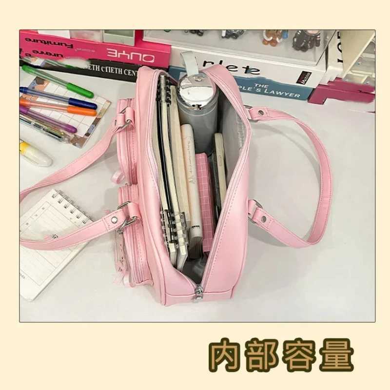 New Niche Design JK Uniform Ulzzang Shoulder Bag for Girls Y2K Carto Handle Bag Womens Bow Harajuku Cute Ita BagXJ250605