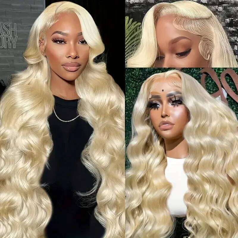 613 Hd Frontal 13X6 Body Wave Wigs Pre Plucked Brazilian 30 Inch Blonde 13x4 Lace Front Wig 100% Human Hair