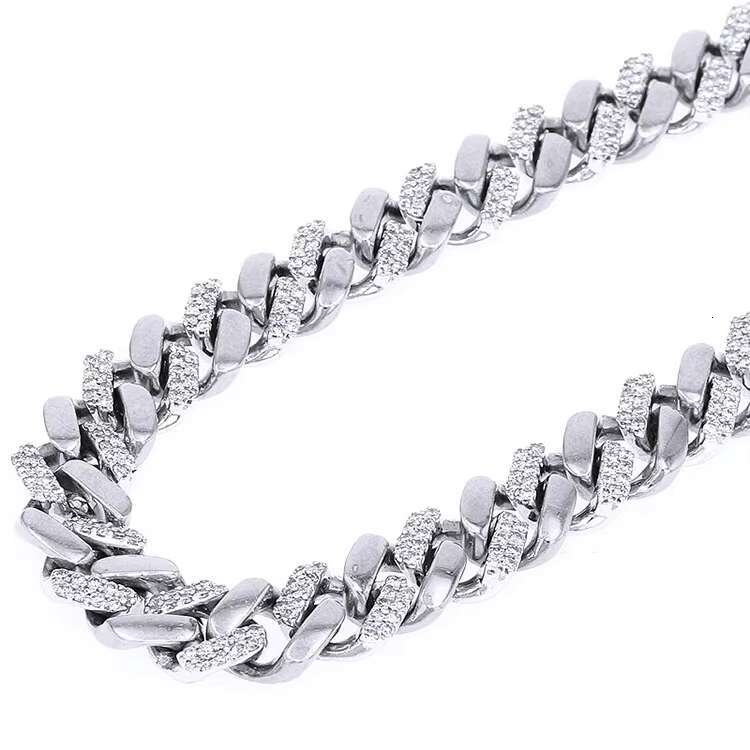 SGARIT Hip Hop Jewelry 5.95CT VVS Moissanite Diamond Cuban Chain Necklace 9MM 10K White Gold Miami Cuban Link Chain