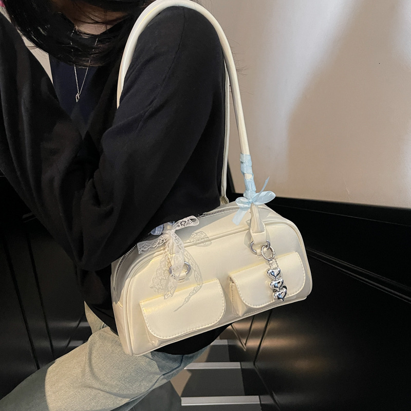 Bowling bag, Korean blog, multifunctional Boston handbag, underarm shoulder bag, designer women's shoulder bag, crossbody bag