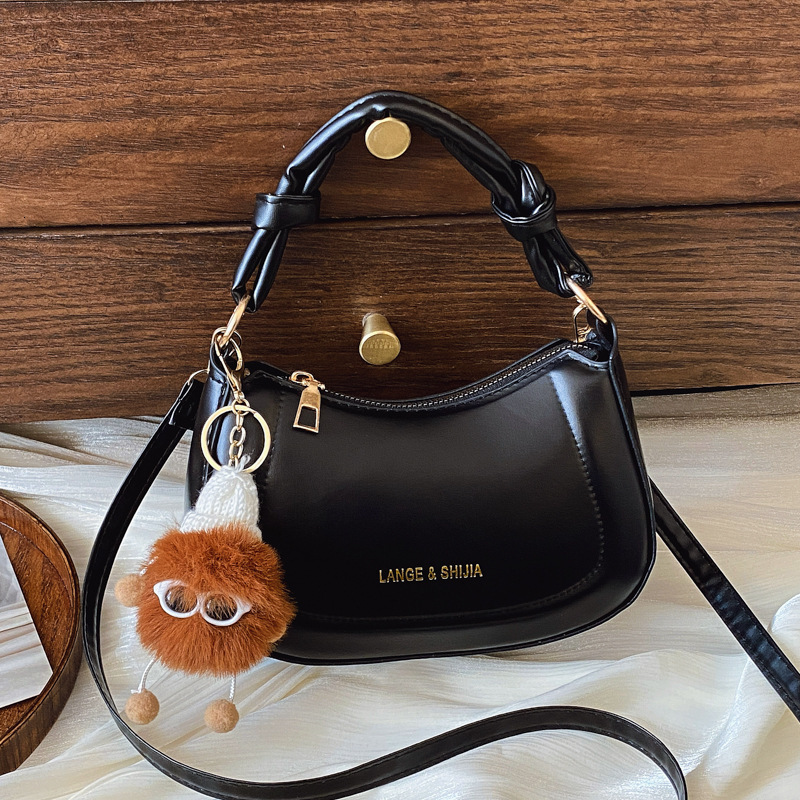 designer Bag for Women 2025 Spring New Niche Solid Color Texture Simple Single Shoulder Crossbody Casual Bag Stylish Crescent Bag