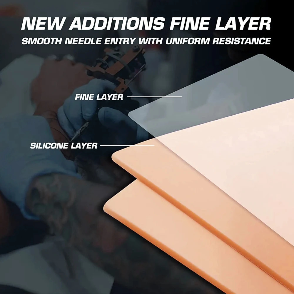 1510851pcs Tattoo Practice Skin 3MM Silicone Fake Skin Double-Sided for anent Makeup Training Supply Tattoo Accessory 250604