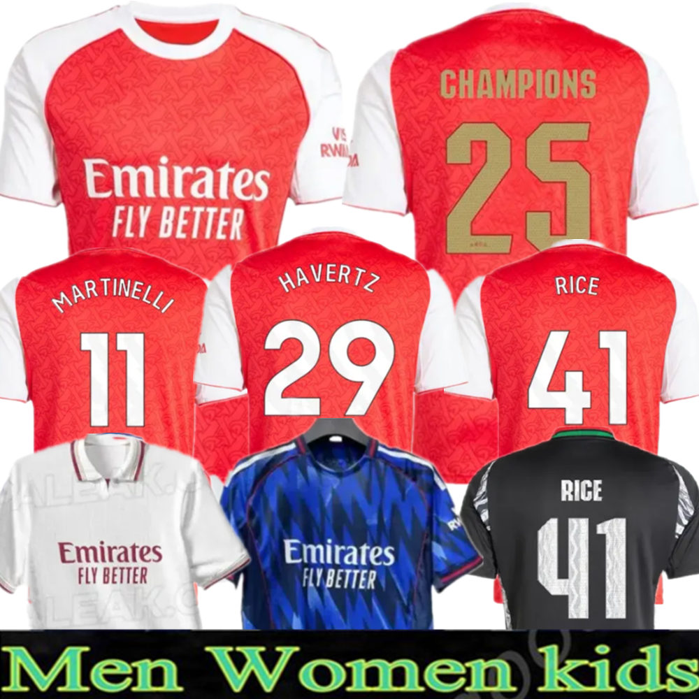 25 26 Gunners G.JESUS soccer jerseys RICE SMITH ROWE SAKA Fans J.TIMBER MARTINELLI RUSSO 2025 2026 football shirt Men Kids SAMBI FABIO VIEIRA SALIBA HAVERTZ