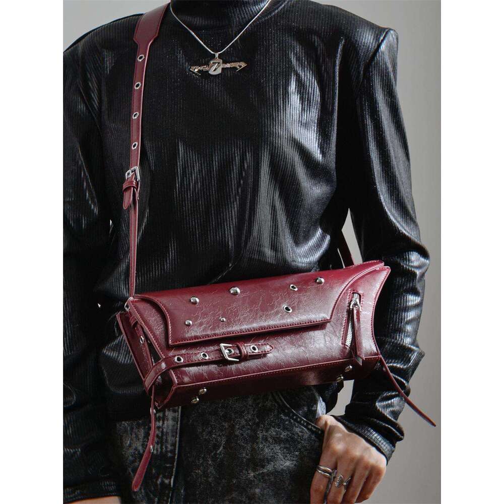 Dark Starry Sky Niche Design Hot Girl Heavy Rivet Functional Underarm Shoulder Crossbody Bag Trend