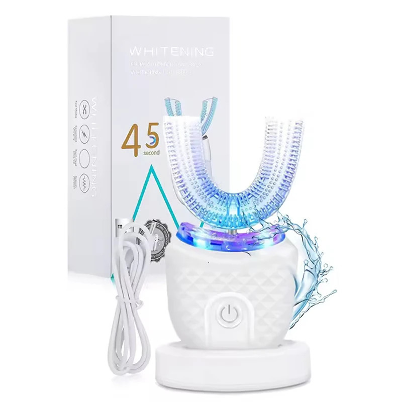 Rechargeable Smart U-Shape Soft Ultrasonic Waterproof Wireless Toothbrush Set Travel Electric Toothbrush 250604