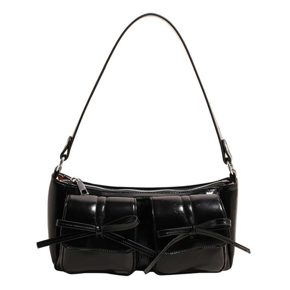 Female Y2k Shoulder Bag Double Pockets Versatile Armpit Bag PU Leather Trendy Shoulder Bag Travel Shopping Work Date Bag XJ250605