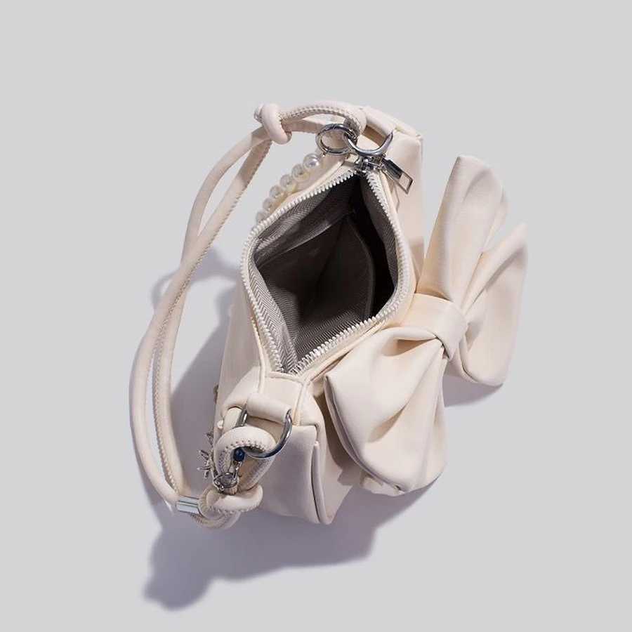 Cute and Sweet Shoulder Bag with Bow Chain Womens Underarm Bag XJ250605