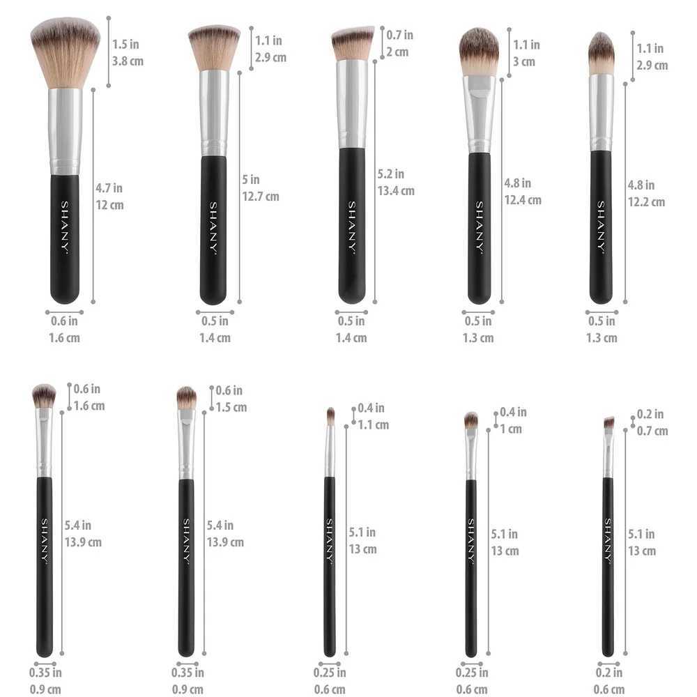 Professional Makeup Brush Set 10 Piece Essential Brushes Foundation Powder Concealers Eye Shadow B Contour with Travel Pouch W250605