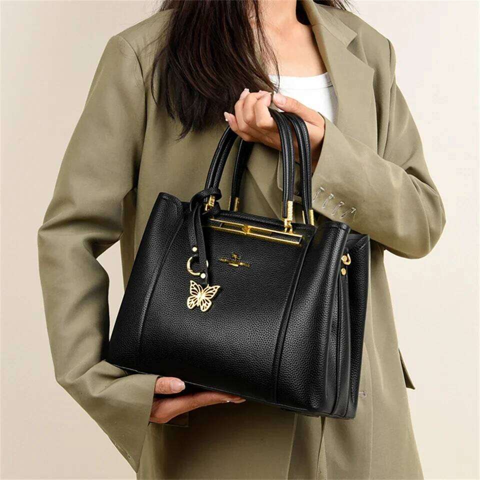 Women's Bags Designer Soft Leather Handbags Women Bags Designer 3 Layers Shoulder Crossbody Sac Ladies Large Capacity Shopping Messenger Tote