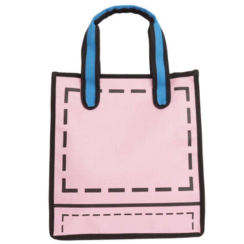 New Style Anime Cartoon Girl Canvas for Women, Handheld Shopping Bag, Color-Block Large Capacity Shoulder Bag