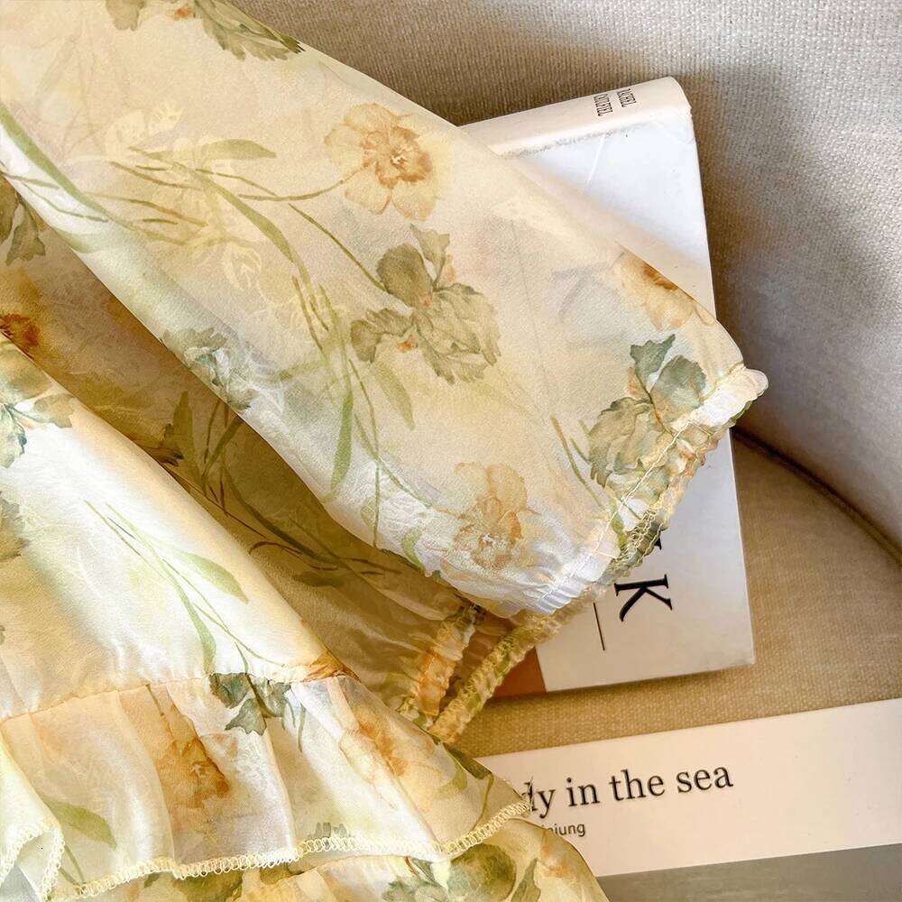 Summer Plus Size Casual Loose Comfortable Mid-length Printed Chiffon 2025 New Women's Clothing Party Dress