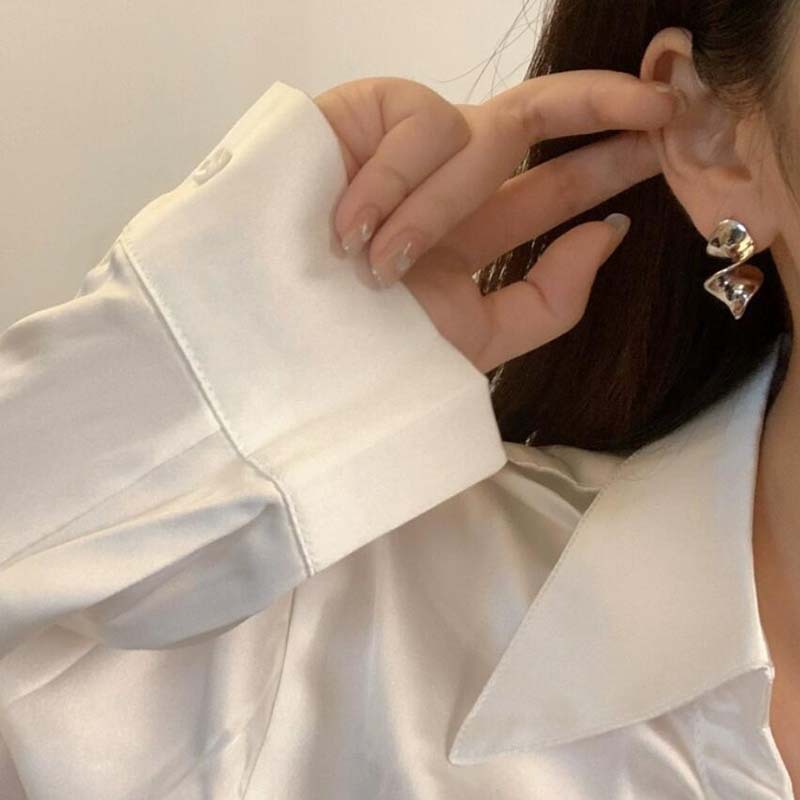 Minimalist Metal Earrings for Women Unique Geometric Drop Dangle Statement Piece Trendy Boho Chic Jewelry