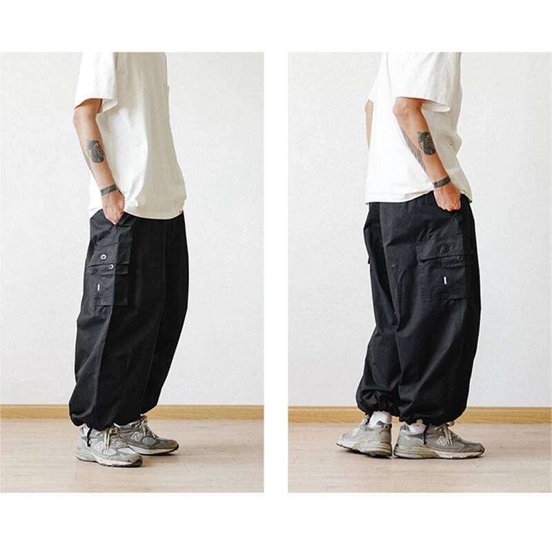 Coats Designer Women Multi-Pocket Cargo Men's Casual Solid Colour Straight Baggy Wide-Leg Cropped Men Ankle-Length Pants Designer