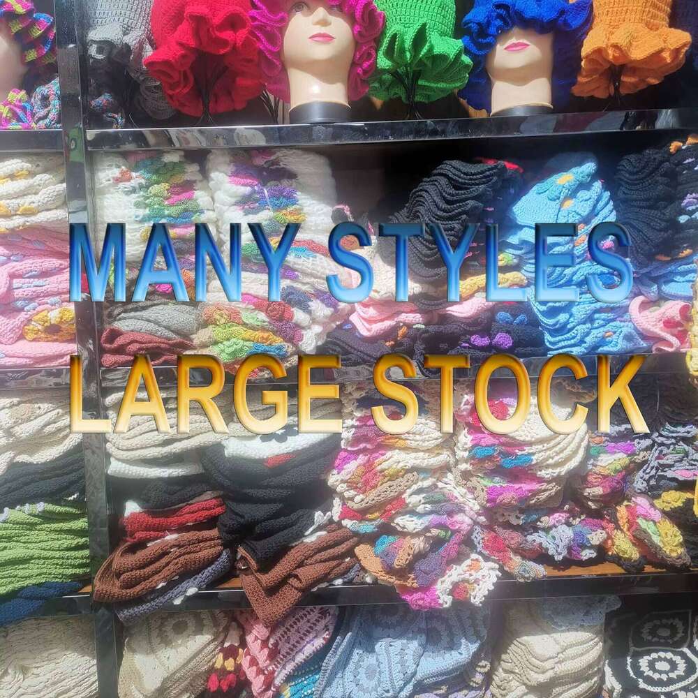 Summer Casual Handmade Foldable Beach Sun Trendy Floral Knitted Beanie Cap Crochet Bucket Hat