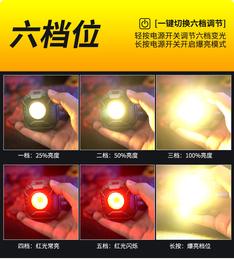 Multifunctional Outdoor Work Light Keychain Light Auto Repair Work Light Camp Emergency Lighting LED Camping Light