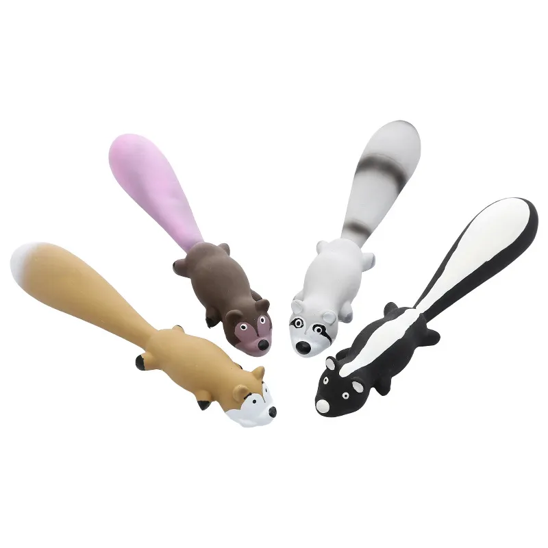 Latex Squeaky Fox Dog Toys Bite Resistant Interactive Dog Toys Pet Supplies 4pcs/Pack