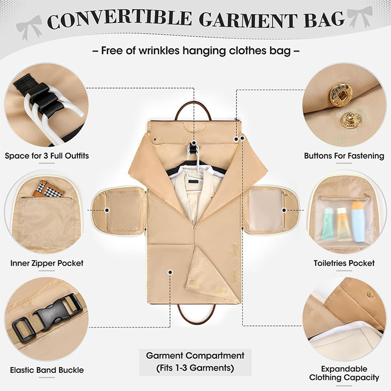 New Women's Travel Leather Convertible Duffel with Shoe Pocket Carry-on Clothing Bag