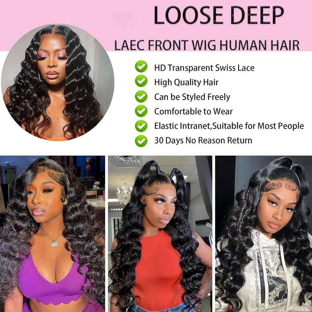 13x4 Frontal Loose Wave Human Brazilian13X4 Front Hair Wigs For Women on sale Transparent HD Lace