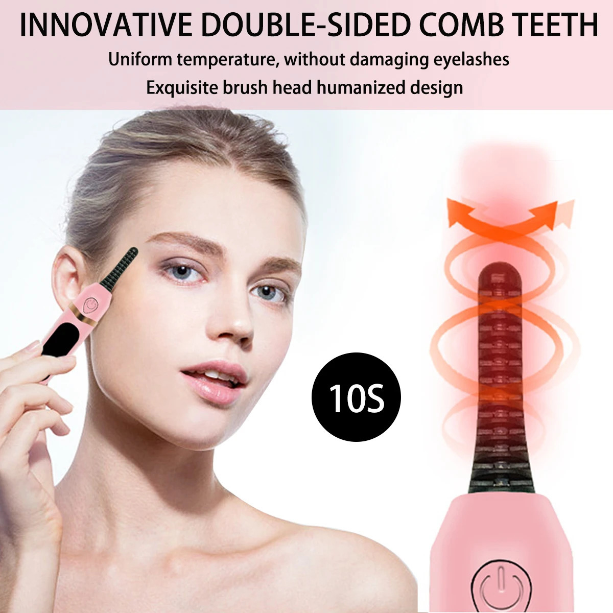 Electric Eyelash Curler Professional Fast Heating Eyelashes Curling Natural Eyelash Comb Portable Lash Long Lasting Makeup Tool 250604