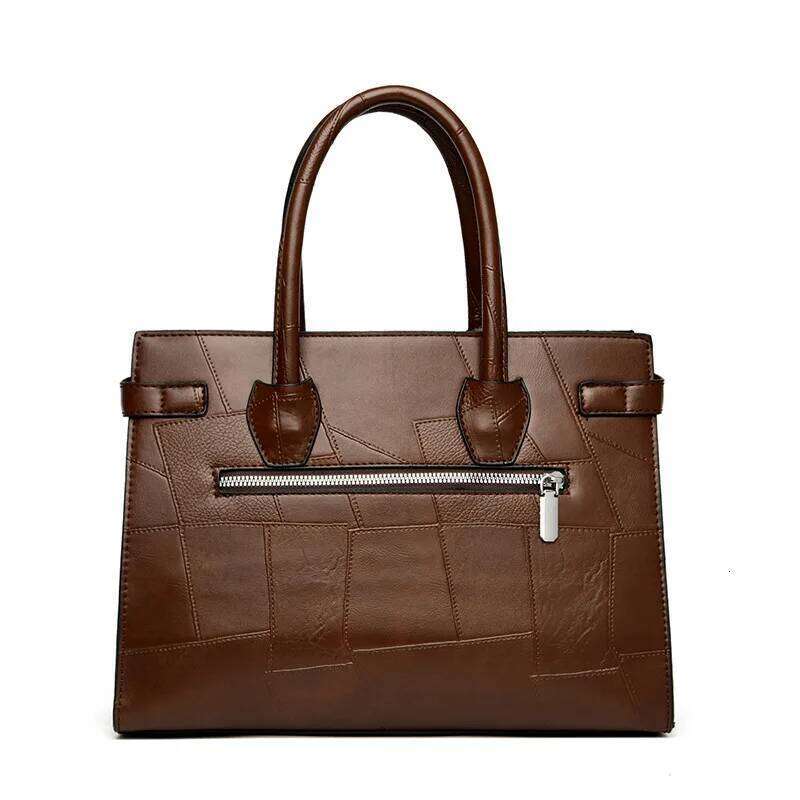 Women's bag designer splices Tote large capacity commuting women's handbag