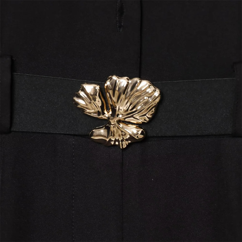 Womens Casual Elegant Fashion n with European and American Style Belt Crepe Silk jumpsuit 250604