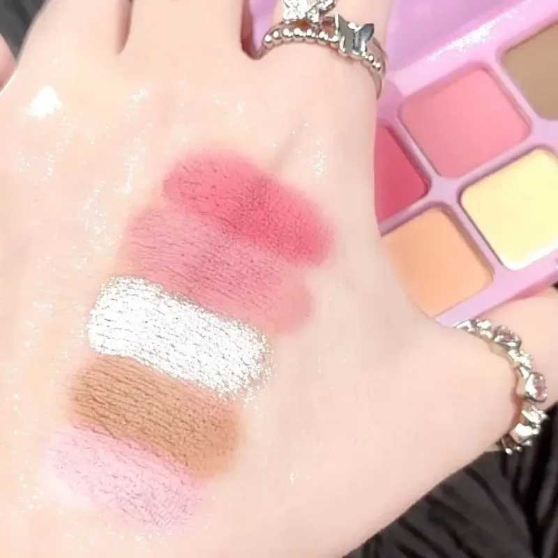 New 2-Color Eyeshadow Palette Orange Brown Pink Glitter Pearly Eye Shadow Palette Shiny Eye Shadow Long-lasting Eyes Make Up W250605