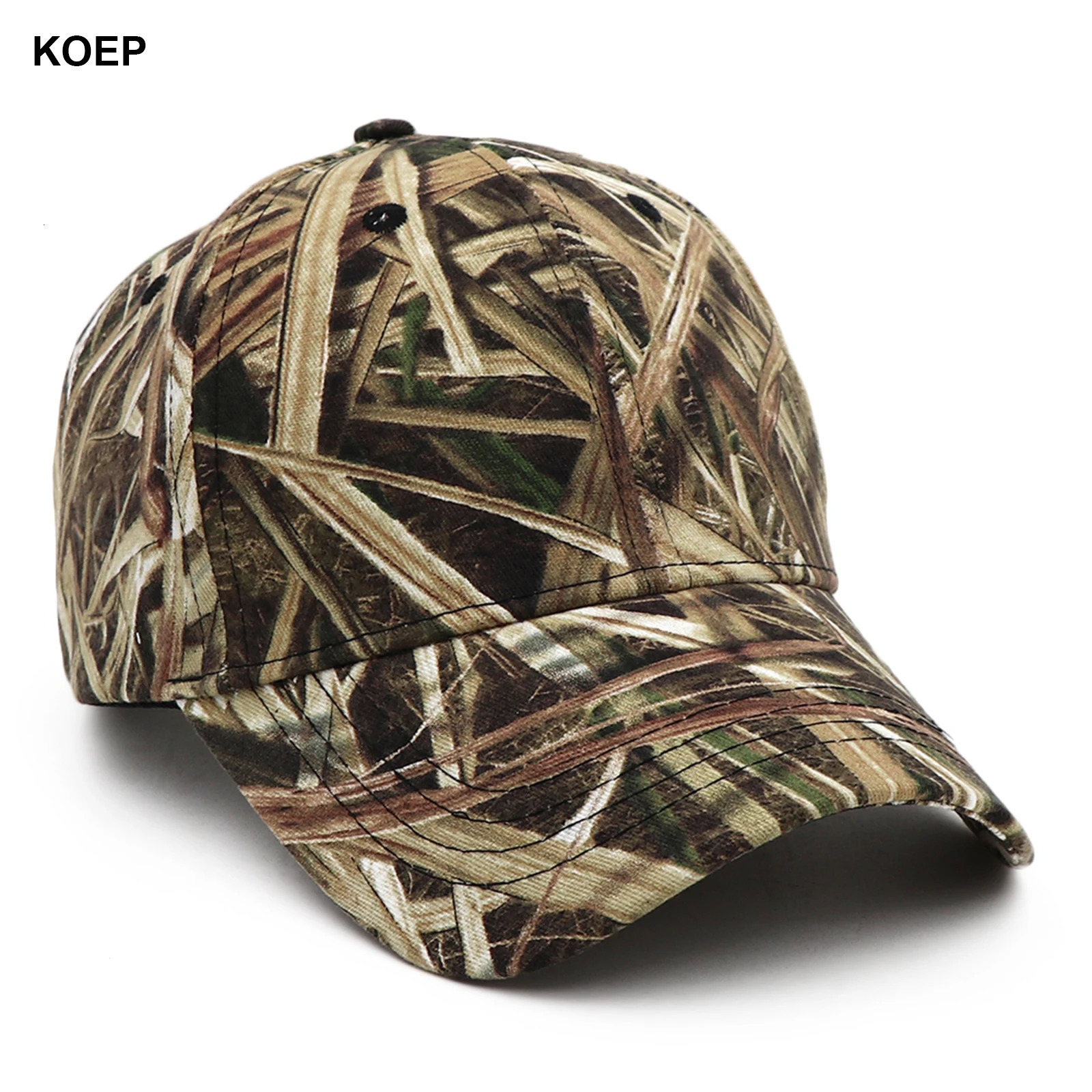 KOEP Outdoor Fishing Caps Jungle Reed Camouflage Baseball Cap Hunting Hat Cotton Dad Hats Bulrush Leaves KBMO8 250603