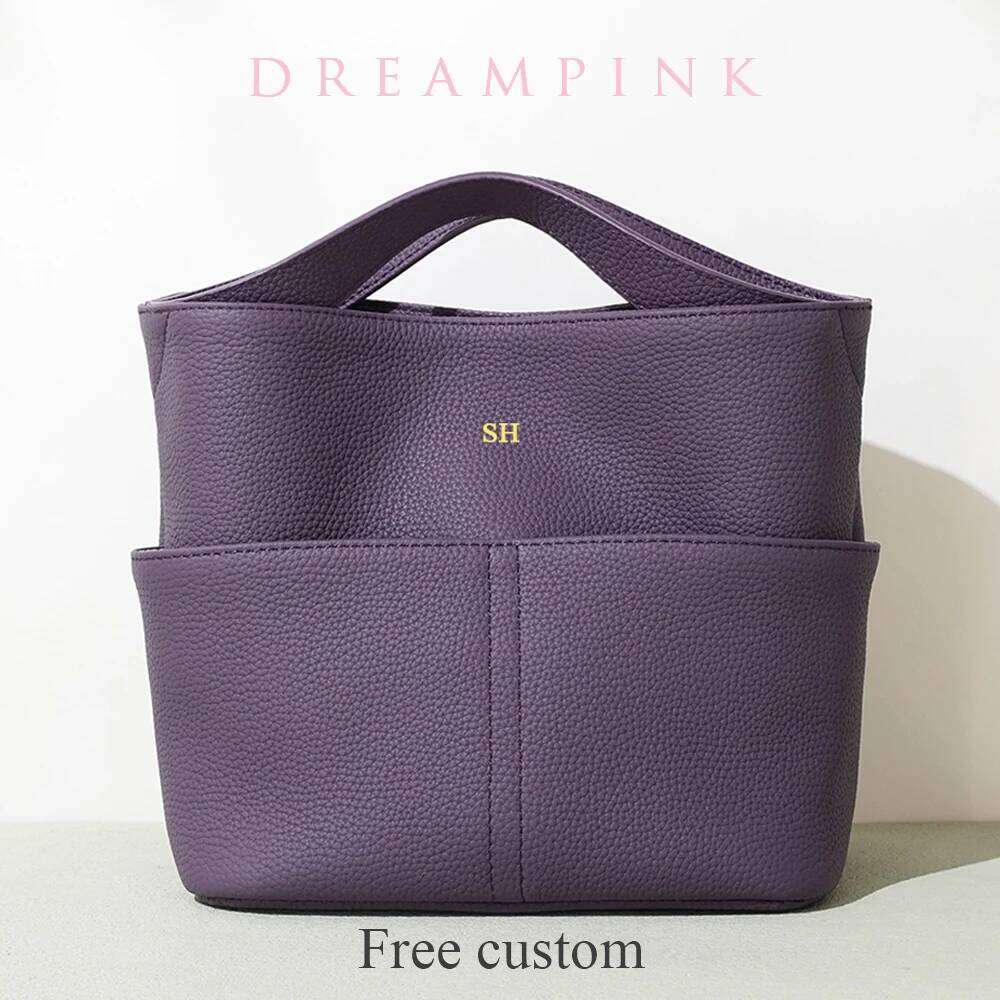 Genuine Leather Female Bucket Bag Personalize Name Cylinder Women Top Handle Handbag Cowhide Drawstring Shoulder Satchel 2025/06/05