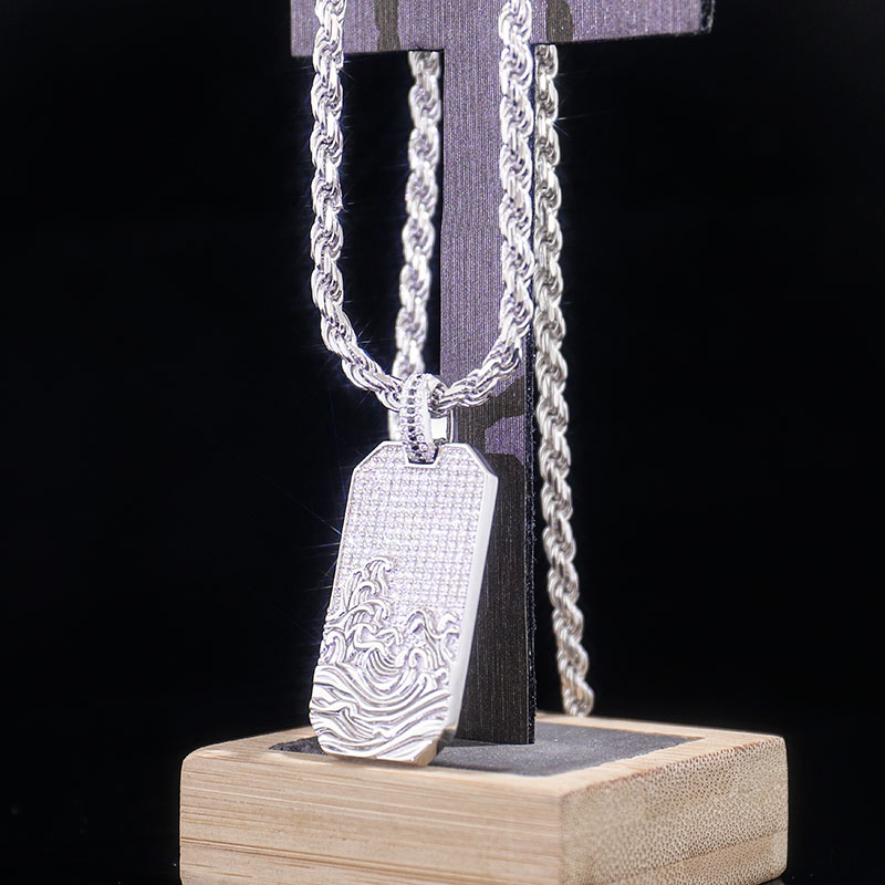 New Arrivals Bulk Stock Big Picture Hip Hop Pendant DEF Moissanite Diamond Pendant 925 Sterling Silver Smooth Back Design for Men Hip Hop Necklace