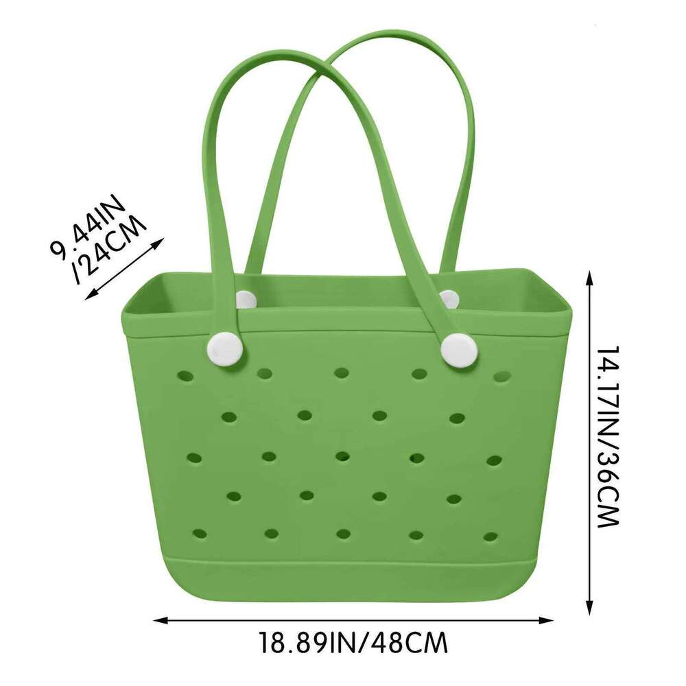 Trendy Beach Large Handbag Storage Causal Simple Solid Waterproof EVA Hole Tote Bag Outdoor Portable Travel Bags