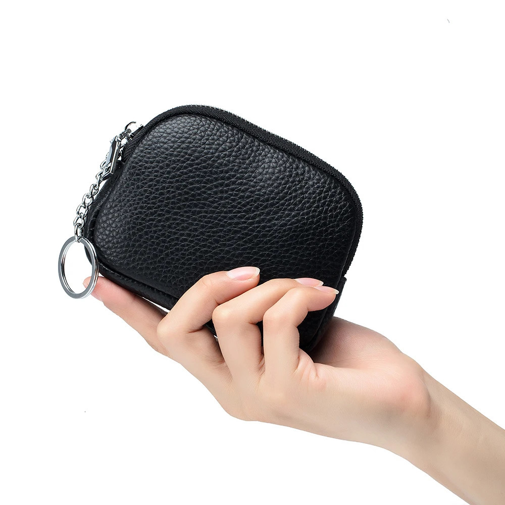 Genuine Leather Zipper Coin Purse Women Simple Mini Wallet Cute Small Key Bag y ner Card Holder Little Change Pouch 250605