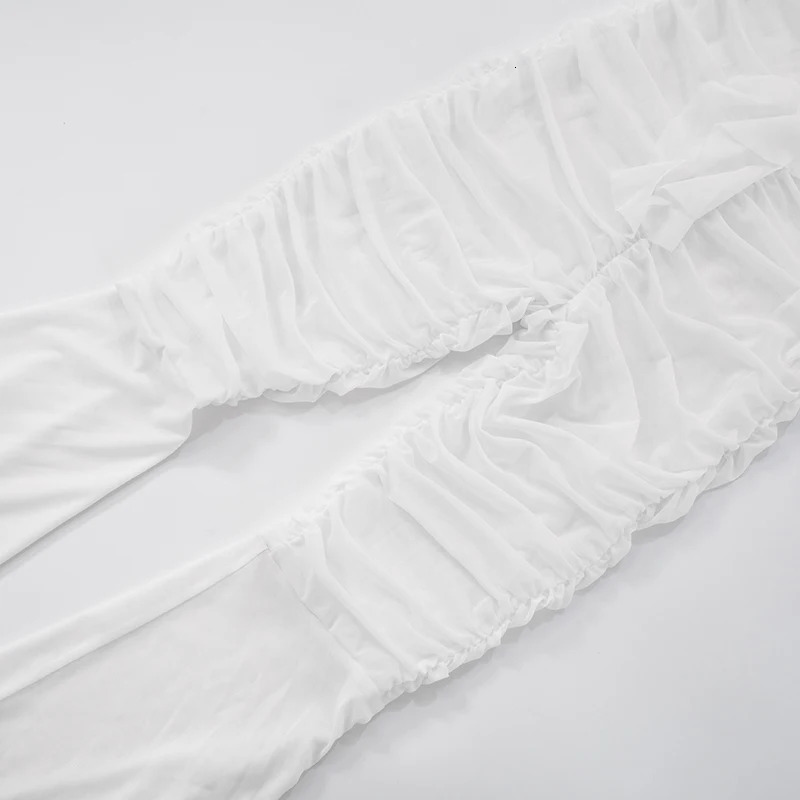 CUTENOVA WomenS Hanging Neck Backless Deep VNeck Ruffled Straps Shrink Pleated Flared Jumpsuit Spring Summer Elegant Jumpsuit 250604