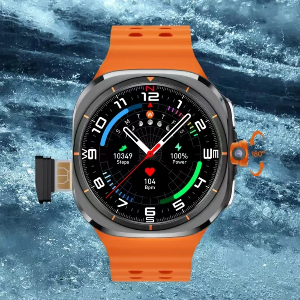 BW Ultra 1.508" Rotating AMOLED 4G Smartwatch 200MP Camera/Android Standalone Call/GPS/WiFi Outdoor Sports Fitness Tracker Men