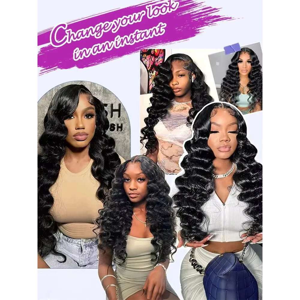 Curly 300 Density Loose Deep 13x6 HD Frontal Wigs 30 40 Inch 13x4 Water Wave Lace Front Human Hair Wig