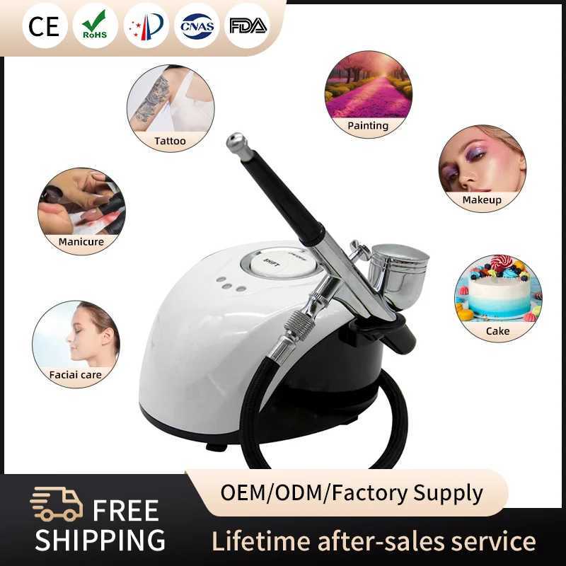 Portable Airbrush Nano Water Oxygen Facial Injector Facial Injector Tattoo Cake Makeup Mist Airbrushes Compressor Paint Nail ArtXJ250607