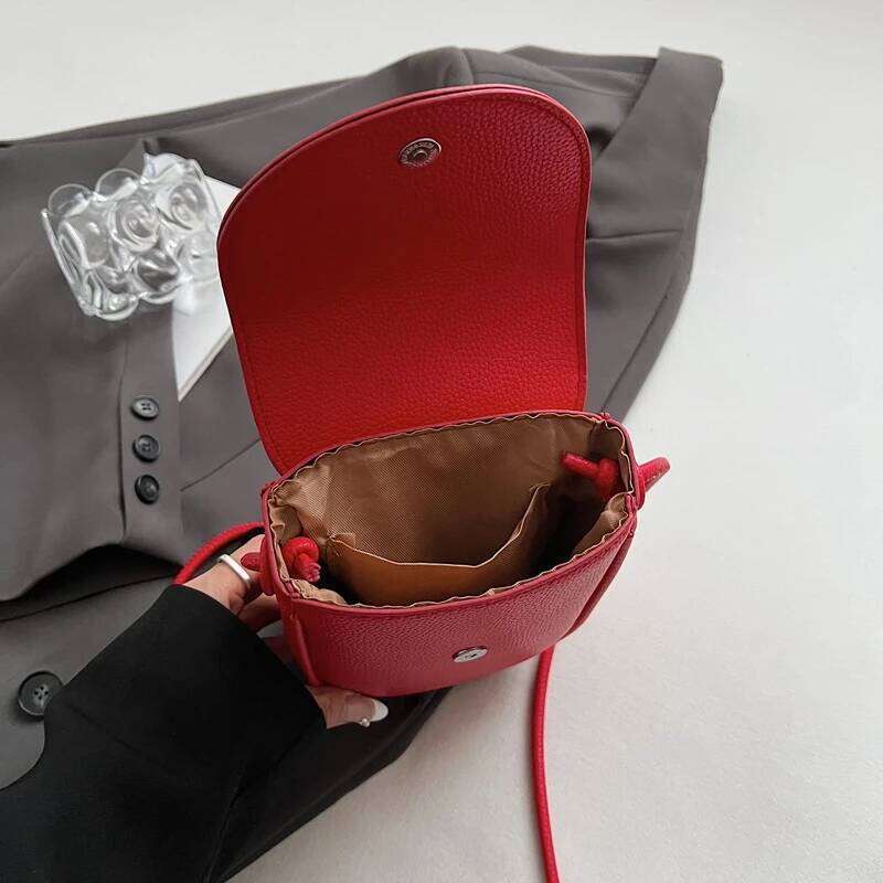 LEFTSIDE Mini PU Leather Flap Crossbody Bags for Women 2025 Fashion Simple Shoulder Bag Females Solid Color Handbags and Purses