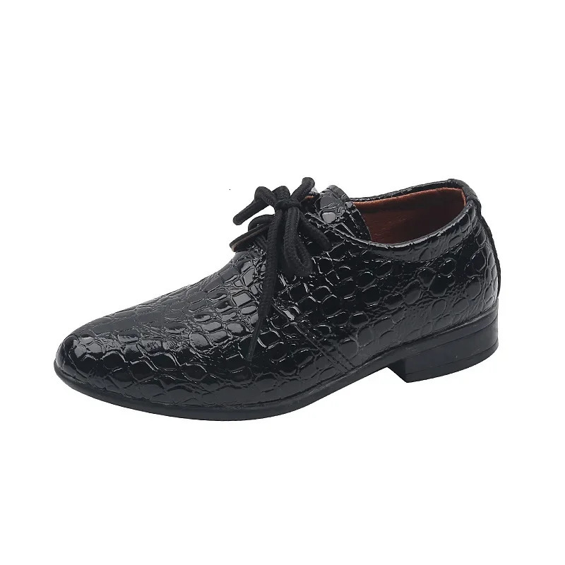 Boys Leather Shoes for Party Wedding Shows Catwalk Lace-up Classic Kids Fashion Casual Shoes Loafers Children Dress PU Low-heels 250604