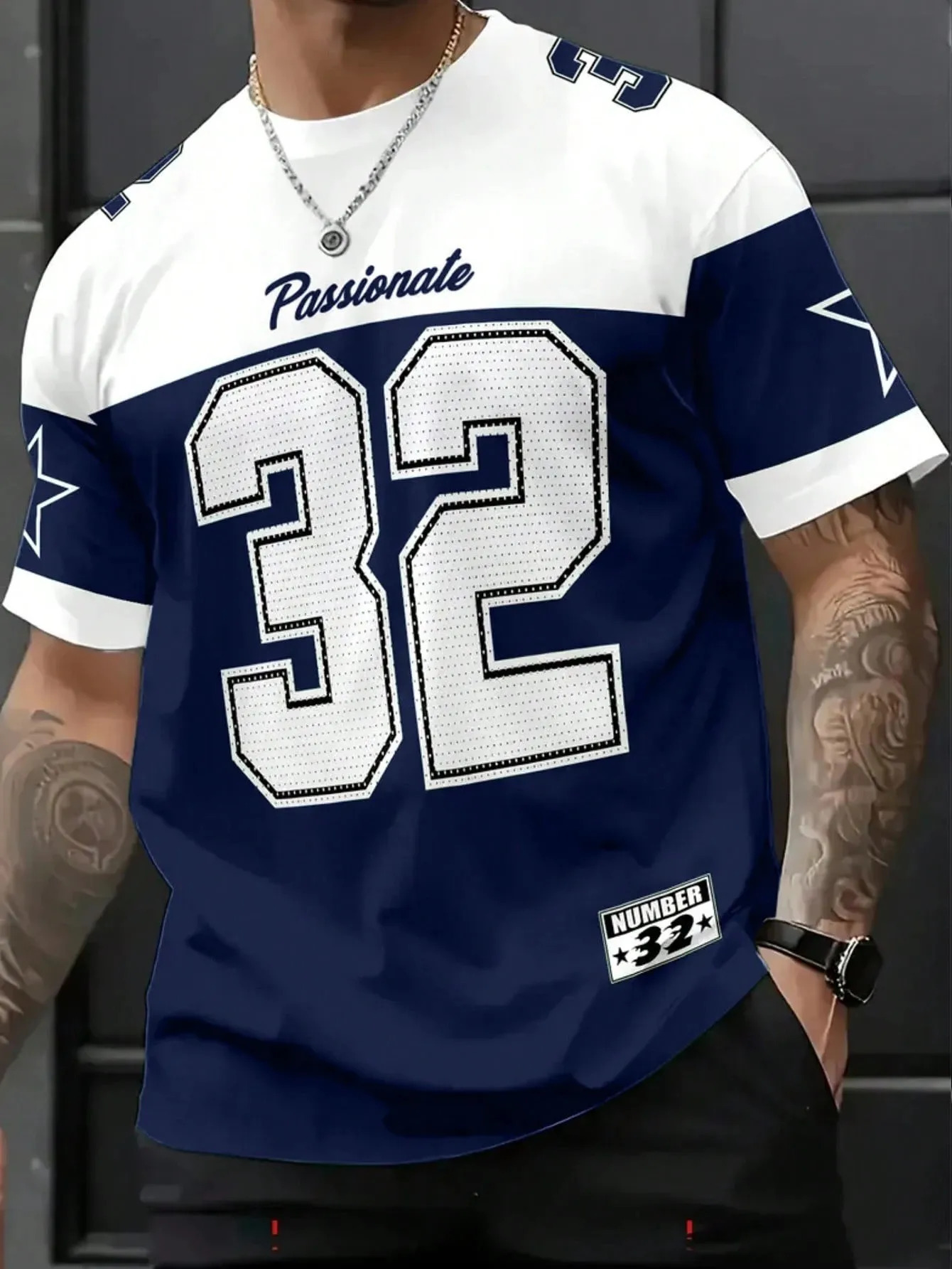 Summer mens casual digital printed round neck short sleeved Tshirt comfortable breathable and quick drying fabric 250605