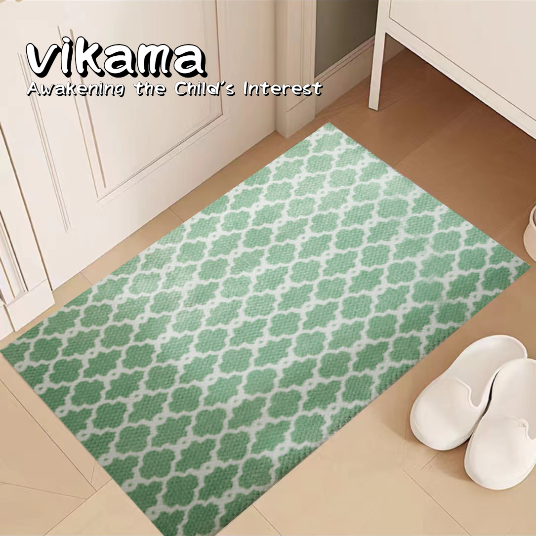 VIKAMA Simple Style Comfortable Doormat Geometric Patterns Non-Slip Home Decor Rugs Applicable Entrance Mats